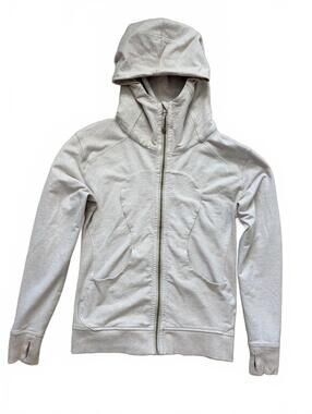 Lululemon Scuba Full Zip Hoodie Womens Size 6 Heathered Oatmeal Beige